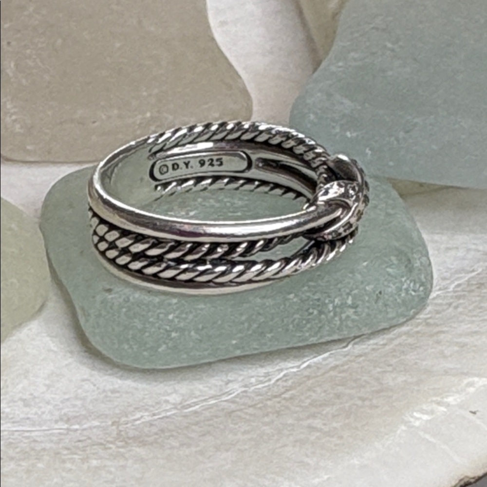 David Yurman X Crossover Diamond Cable Ring - Picture 2 of 7